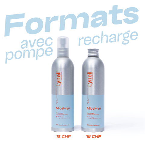 Deux produits de soins eau micellaire format recharge